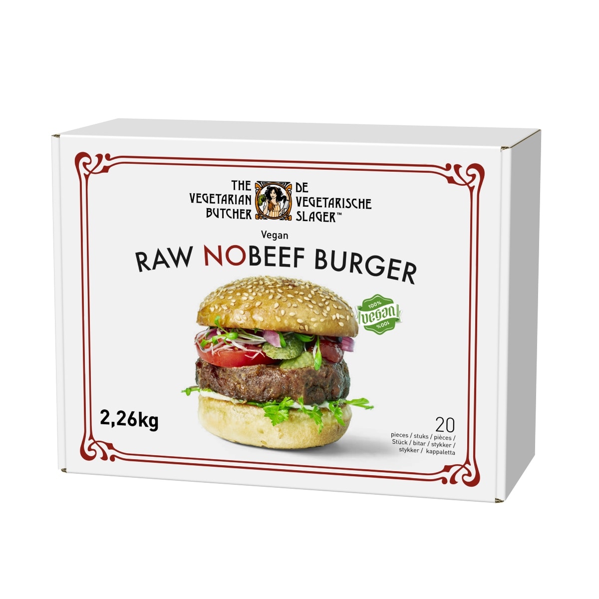 The Vegetarian Butcher Raw No Beef Burger 2.26 kg - "Бургер с протеин на растителна основа, с вкус и текстура на истинско месо".