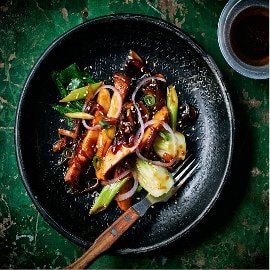 Запържени бъркани гъби кладница със сос Терияки Запържени бъркани гъби кладница със сос Терияки