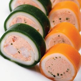 Калмари, с плънка от сьомга и скариди