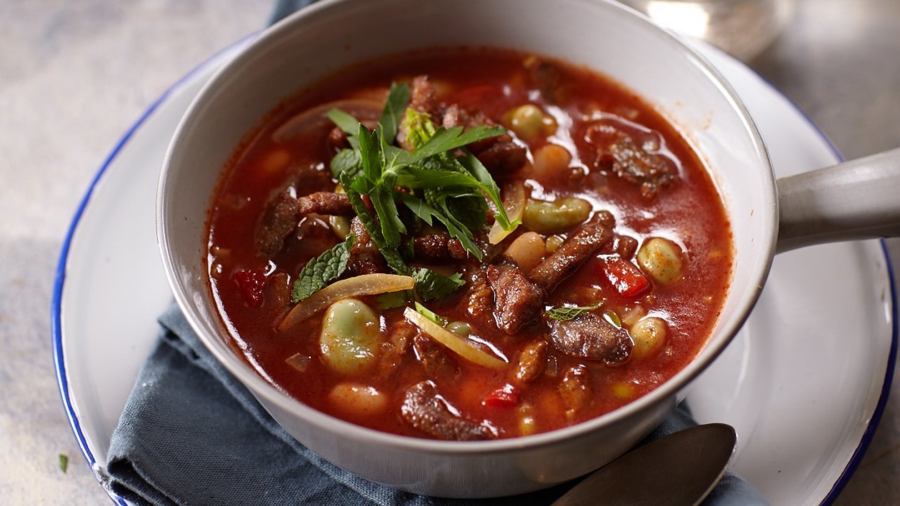 Мексиканска доматена супа с топчета и бакла/нахут – - Рецепта